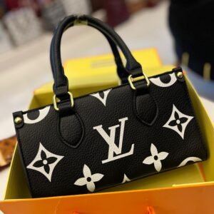 Elegant Women Bag - Louis Vuitton-Inspired Handbag with Long Belt & Brand Accessories (Black) | AlmaBagz