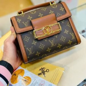 Elegant Women Bag - Louis Vuitton-Inspired Dauphine Capitale with Gold Hardware (Brown-1) | AlmaBagz