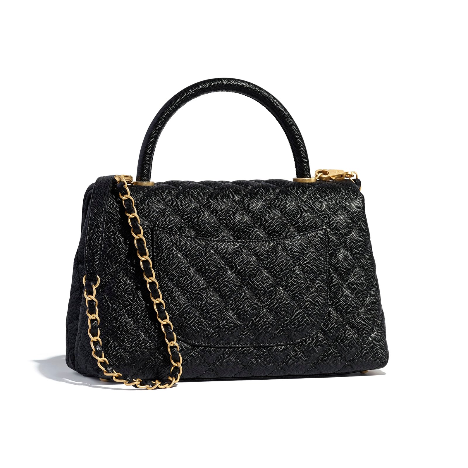 Chanel Small Flap Bag With Top Handle Black-SiLouis Vuittoner | AlmaBagz - Image 2