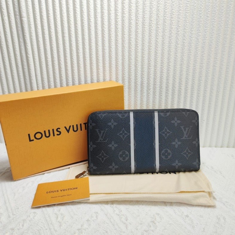 Full Set Preloved Louis Vuitton Monogram Eclipse Clutch Wallet Black | AlmaBagz - Image 3