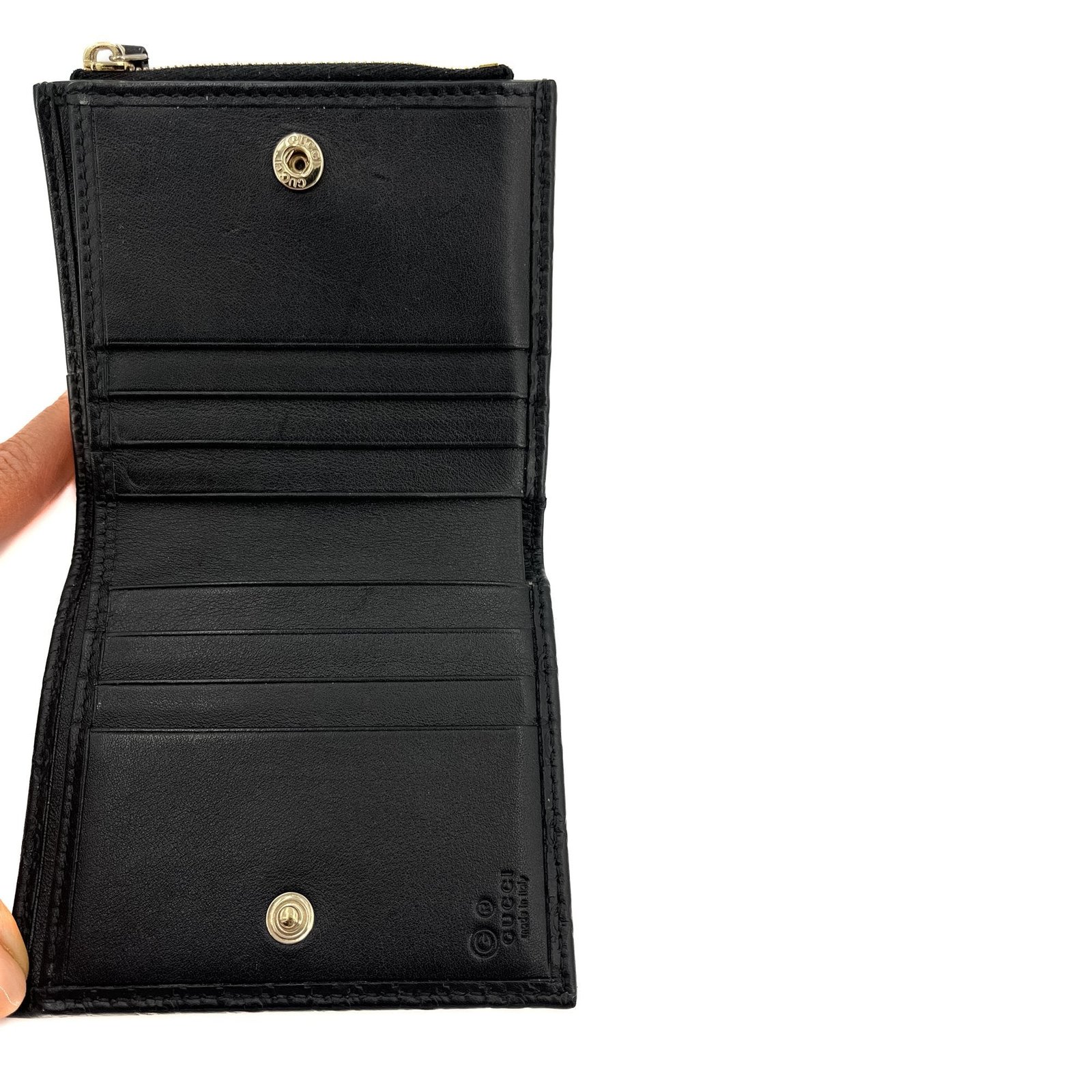 Envelope Guccissima Leather Black Wallet | AlmaBagz - Image 7