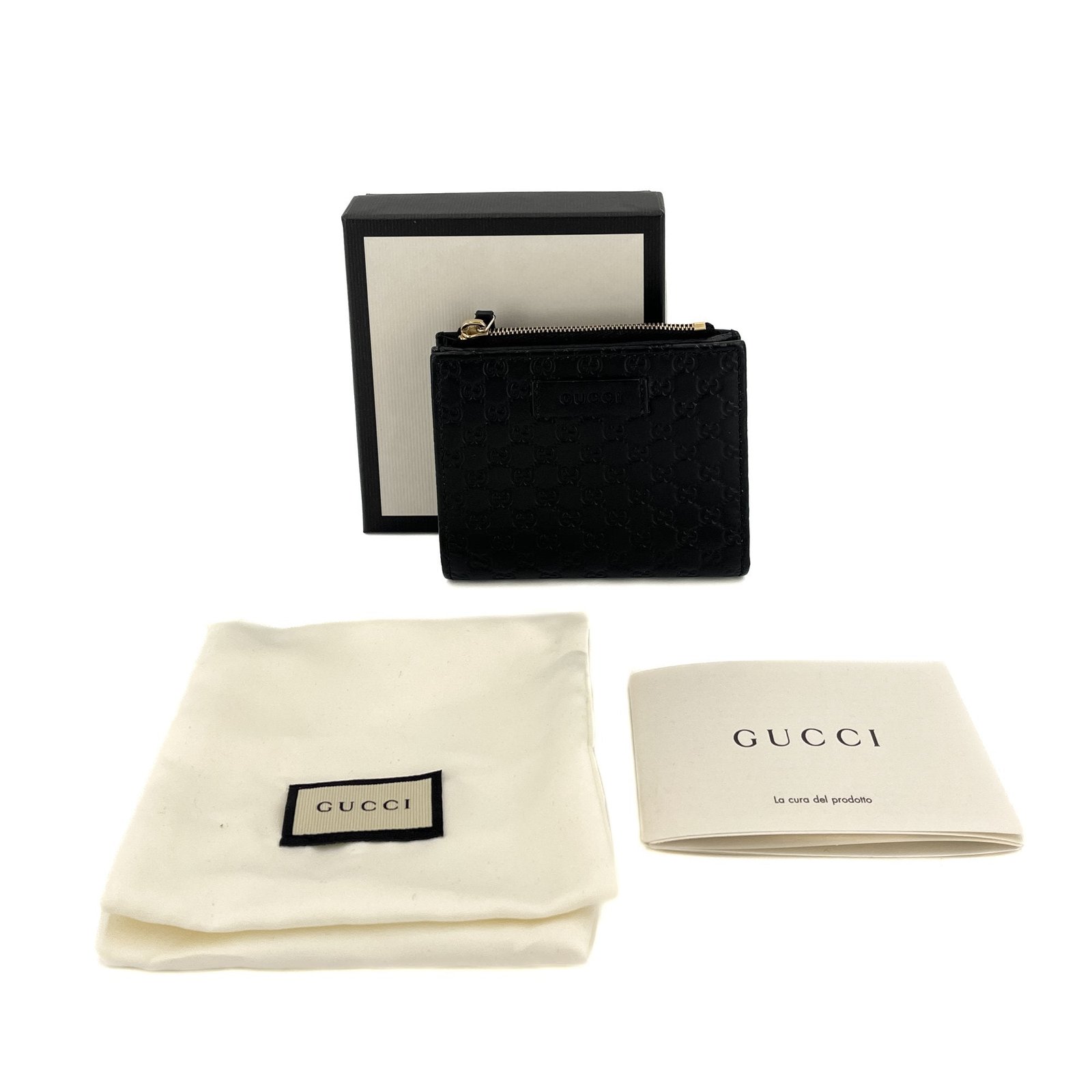 Envelope Guccissima Leather Black Wallet | AlmaBagz