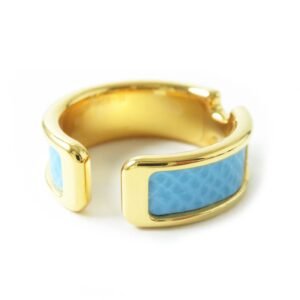 HERMES Earring Gold Plated Light blue Olympe | AlmaBagz