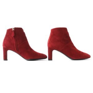 HERMES short boots Suede leather Red type 36.5 | AlmaBagz