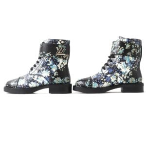 LOUIS VUITTON short boots leather Black x multicolor Wonderland line 35 | AlmaBagz
