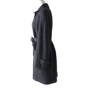 HERMES coat Outer: 100% cashmere, Lining: 100% silk Dark gray Women 36 Used | AlmaBagz