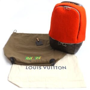 LOUIS VUITTON Backpack M40277 Monogram canvas x fleece/sheepskin Orange Monogram 2014 Celebrating Monogram Sac a do Bosphore mens Used | AlmaBagz
