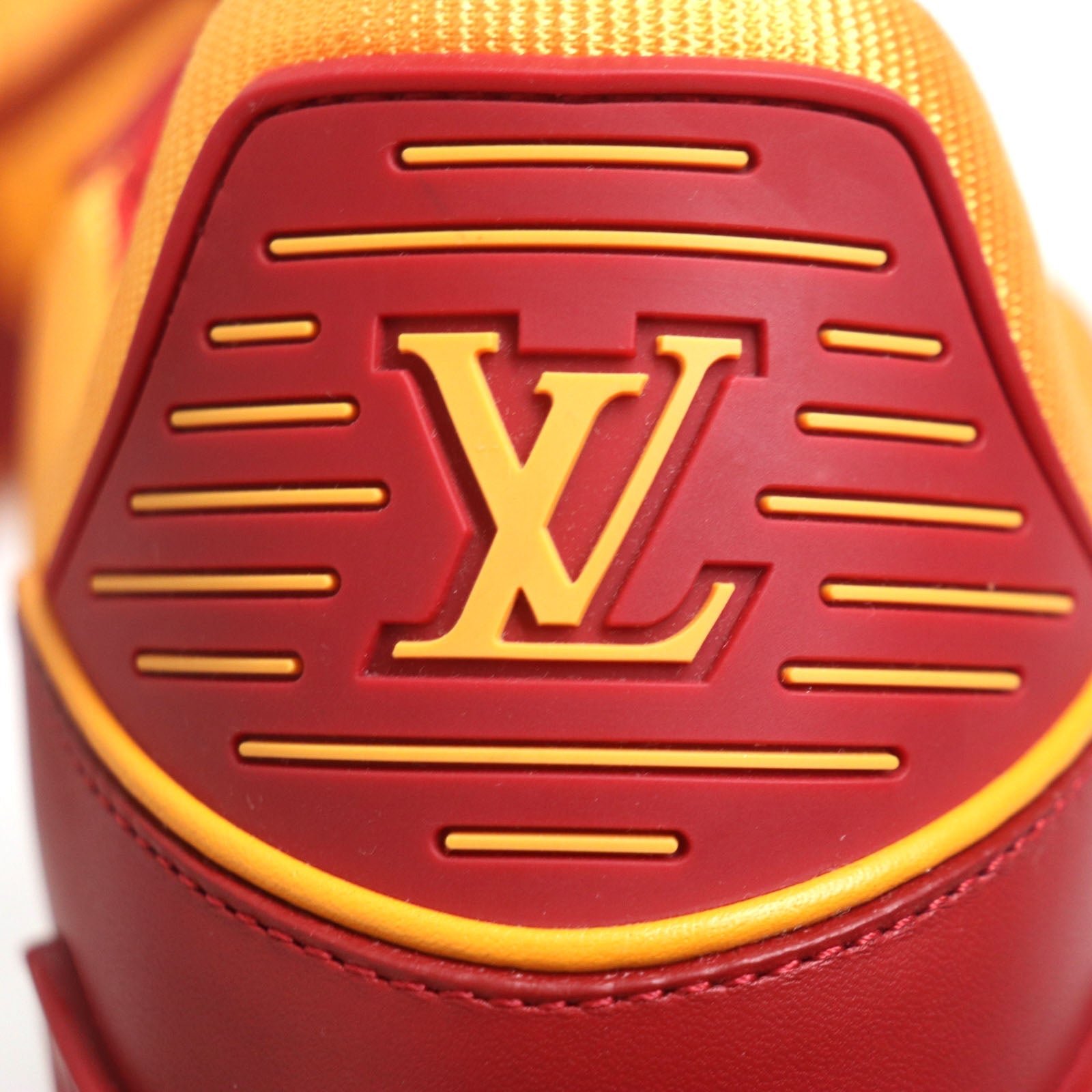 LOUIS VUITTON sneakers leather Orange red LV trainer line 6 1/2 | AlmaBagz - Image 9