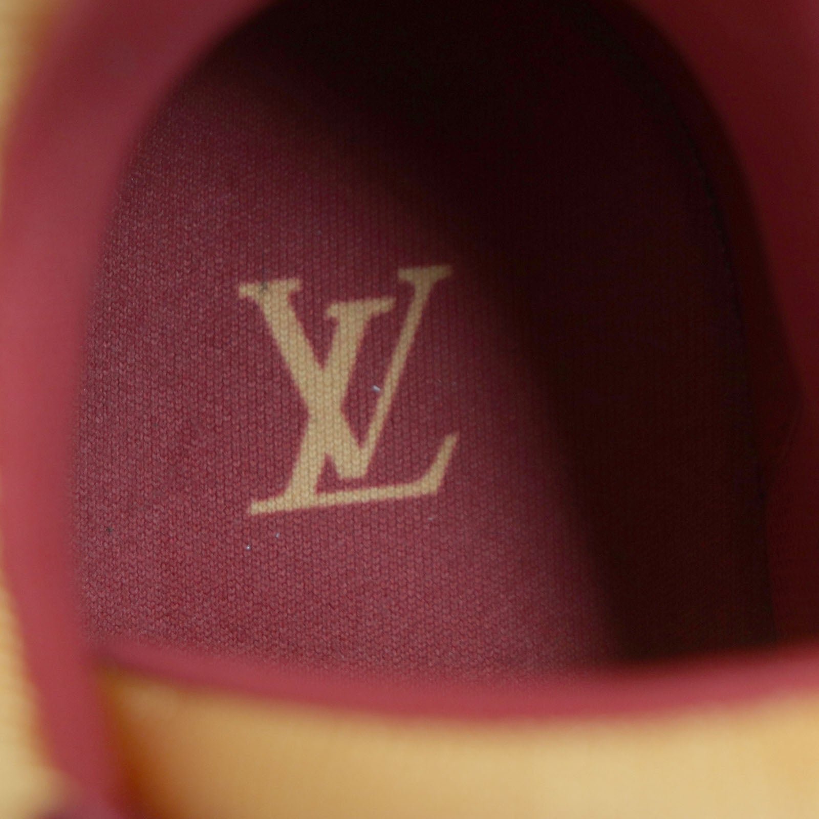 LOUIS VUITTON sneakers leather Orange red LV trainer line 6 1/2 | AlmaBagz - Image 11