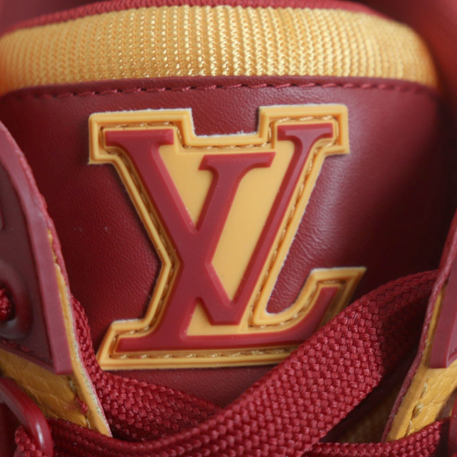 LOUIS VUITTON sneakers leather Orange red LV trainer line 6 1/2 | AlmaBagz - Image 12