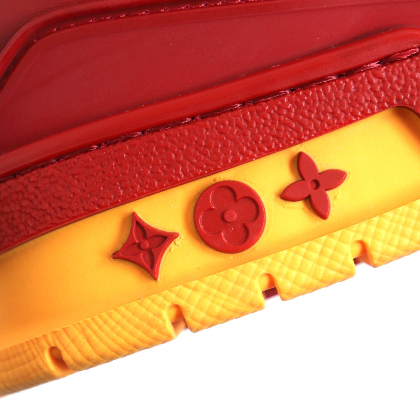 LOUIS VUITTON sneakers leather Orange red LV trainer line 6 1/2 | AlmaBagz - Image 6