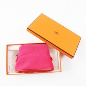 HERMES Cosmetics Pouch cotton hibiscus Boride pouch mini mini | AlmaBagz