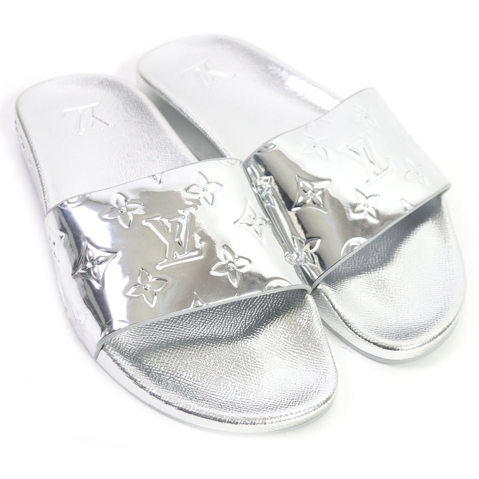 LOUIS VUITTON Sandals rubber Silver Waterfront line mules 5 | AlmaBagz