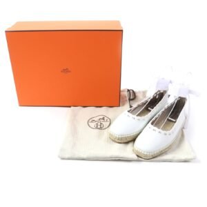 HERMES Leather shoes leather white Guapa 36 | AlmaBagz