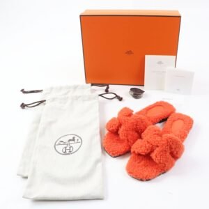 HERMES Sandals H212178Z Ramfer Orange Oran 36.5 | AlmaBagz