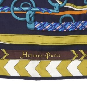 HERMES Stall Main: 70% cashmere, Main: 30% silk Navy type Women Used | AlmaBagz