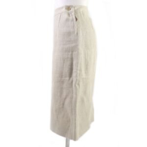 HERMES Tight Skirt Main: 100% linen beige Women 36 Used | AlmaBagz