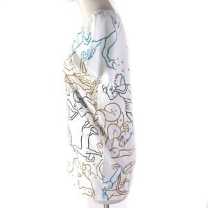 HERMES Short sleeve T-shirt cotton White multicolor 34 | AlmaBagz