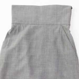 HERMES Tight Skirt wool gray 34 | AlmaBagz