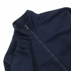 LOUIS VUITTON Blouson polyester Navy Monogram zip-through top S | AlmaBagz