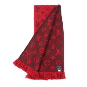 LOUIS VUITTON Scarf M72432 Main: 94% wool, Main: 6% silk Ruby Logo mania Women Used | AlmaBagz