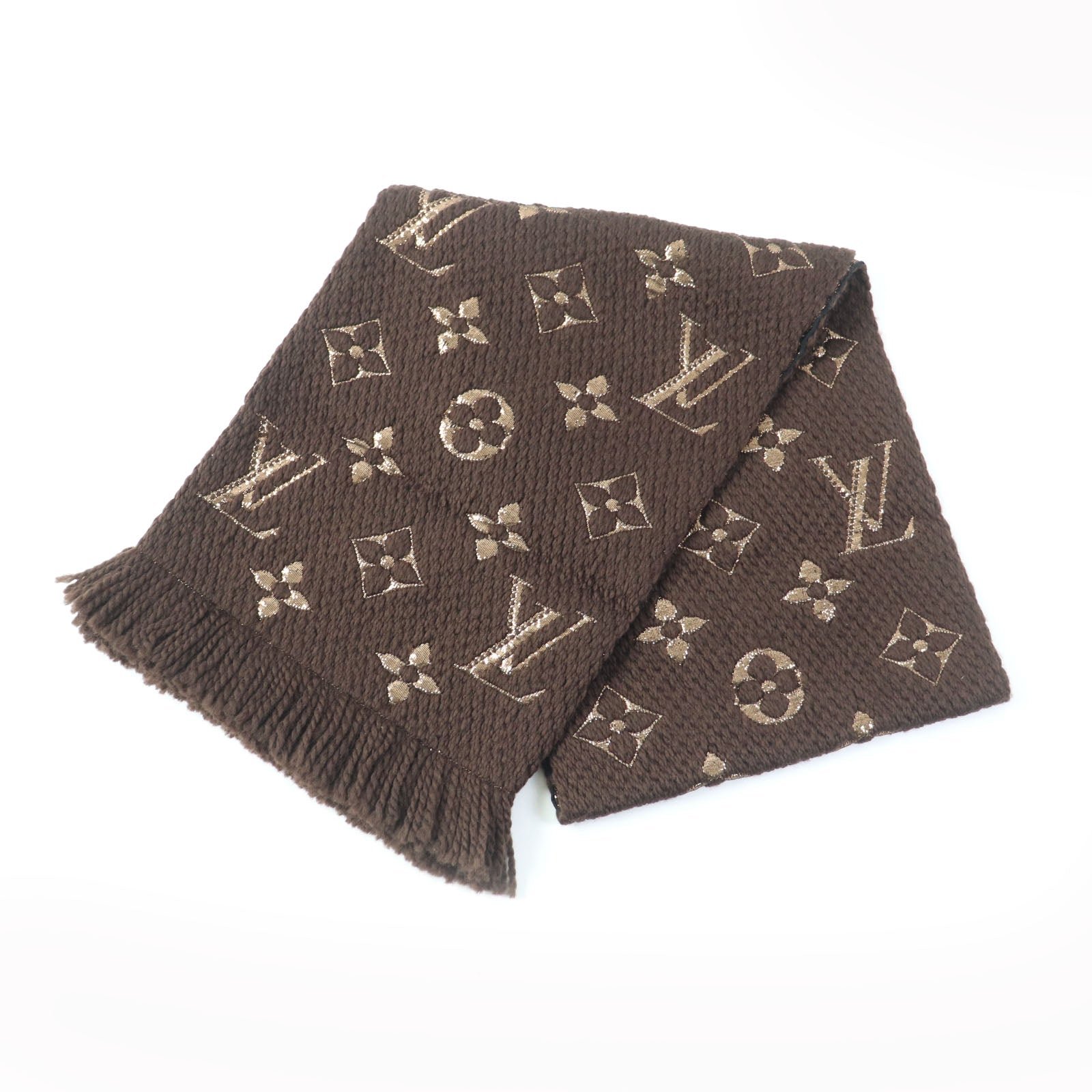 LOUIS VUITTON Scarf M71383 Main: 95% wool, Main: 3% silk, Main: 2% polyester Marron Logo mania Women Used | AlmaBagz - Image 7