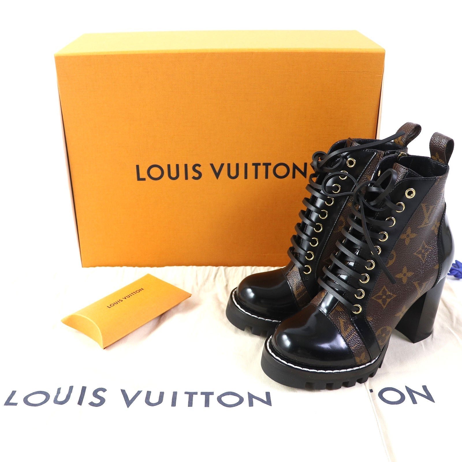 LOUIS VUITTON Ankle boots Part: Leather Black brown Star trail line Women 34 Used | AlmaBagz
