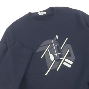 HERMES sweat cotton Dark navy Chevaux en symmetry XL | AlmaBagz
