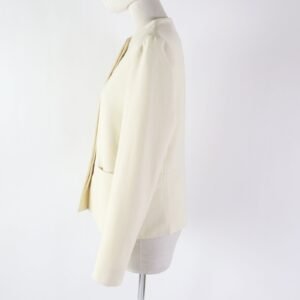 HERMES No color jacket Outer: 96% wool, Outer: 4% polyurethane, Lining: 65% rayon, Lining: 35% silk Ivory Women 36 Used | AlmaBagz