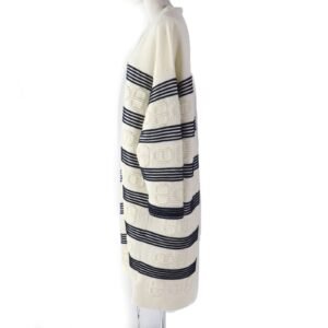 HERMES cardigan 3E2102D2 cashmere Ivory navy 38 | AlmaBagz