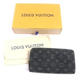 LOUIS VUITTON Long Wallet Purse M95614 Monogram denim Noir Monogram Denim Zippy Wallet | AlmaBagz