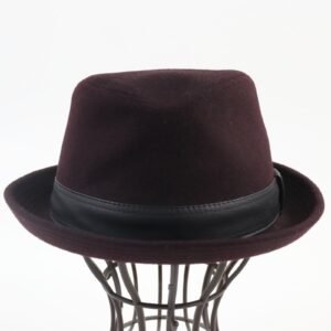 HERMES hat cashmere Bordeaux Black 58 | AlmaBagz