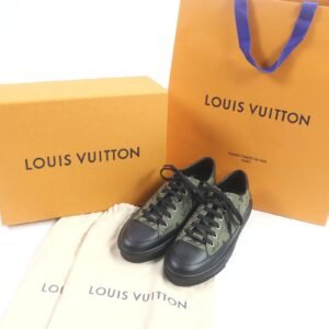 LOUIS VUITTON Low cut sneakers Main: Leather, Main: Canvas khaki Stellar Line Women 36 Used | AlmaBagz
