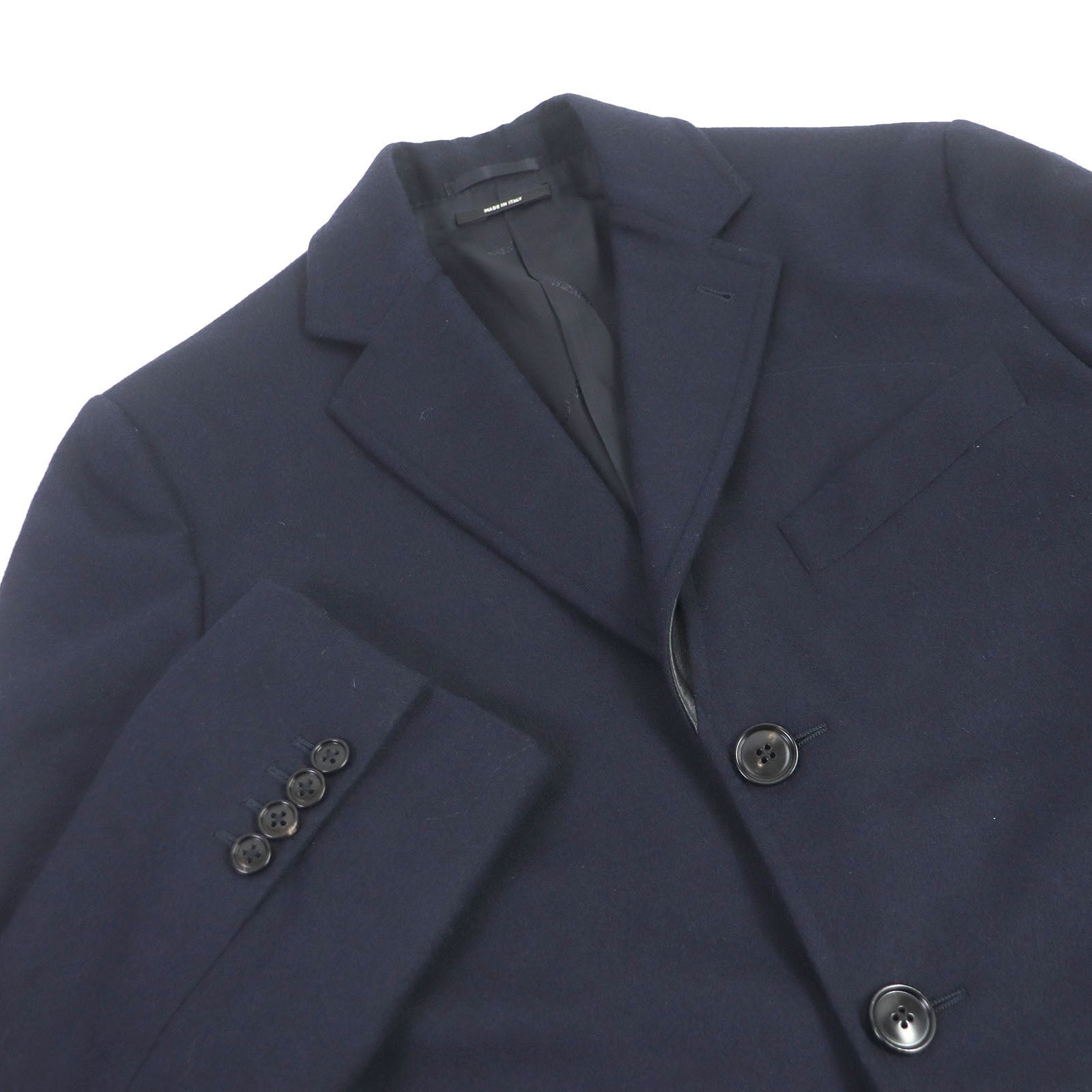 HERMES tailored jacket Outer: 100% wool, Lining: 100% cupra, Part: 100% cotton, Part: Lamb leather Navy mens 44 Used | AlmaBagz