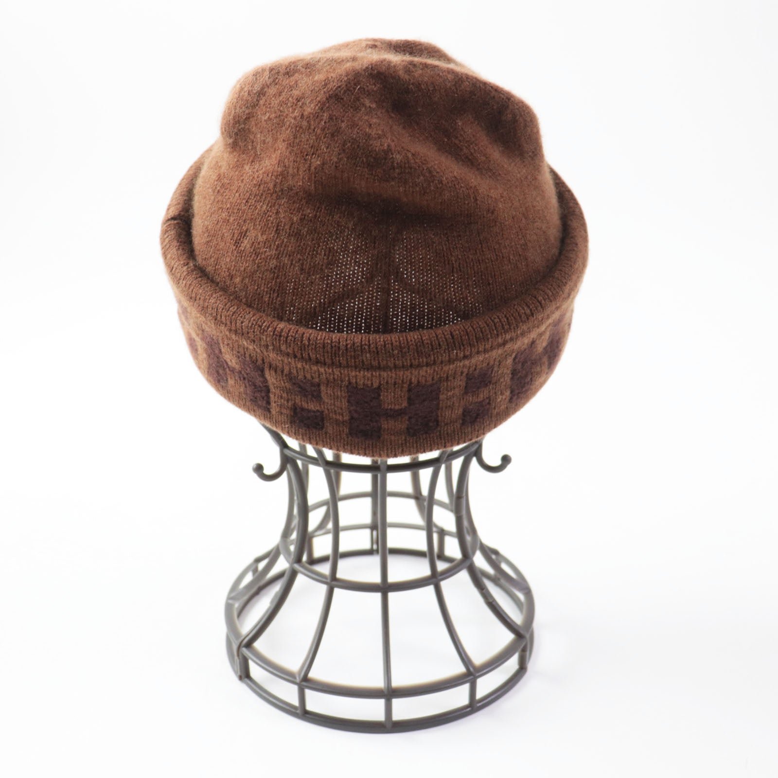 HERMES Knit cap cashmere Brown | AlmaBagz - Image 4