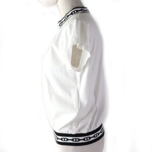 HERMES Short sleeve T-shirt cotton White black 34 | AlmaBagz