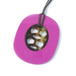 HERMES Necklace Buffalo horn Purple brown Lift GM | AlmaBagz