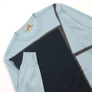HERMES knit cashmere Blue type S | AlmaBagz