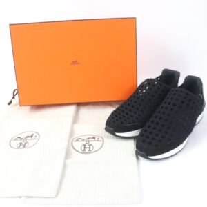 HERMES Leather shoes ー black 36.5 | AlmaBagz