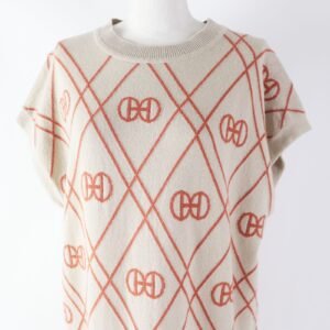 HERMES one piece cashmere Beige orange H Rond 42 | AlmaBagz