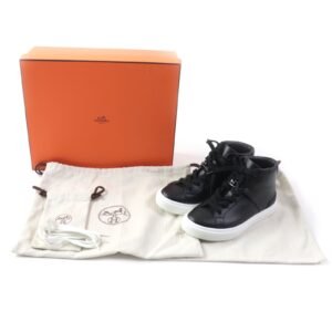 HERMES High cut sneakers 222183Z Main: Leather black Women 37.5 Used | AlmaBagz