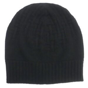 HERMES Knit cap cashmere black S | AlmaBagz