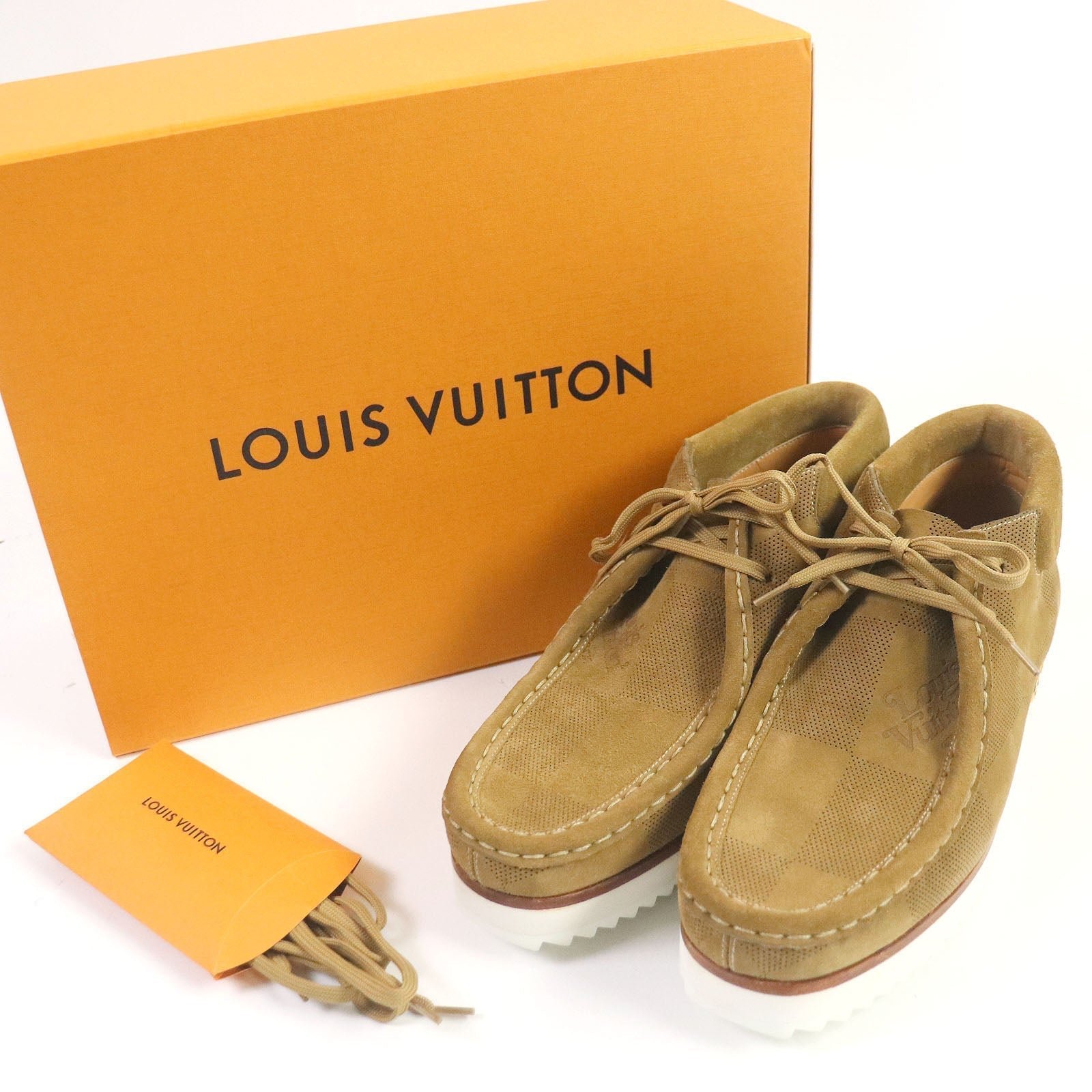 LOUIS VUITTON Ankle boots Main: Suede beige LV Mod Line mens 8 Used | AlmaBagz