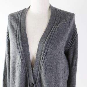 HERMES cardigan wool Dark gray 36 | AlmaBagz