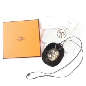 HERMES Necklace Buffalo phone Black type Lift Necklace | AlmaBagz