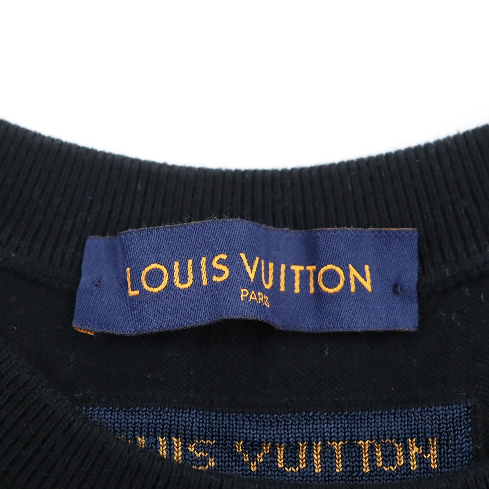 LOUIS VUITTON Short sleeve knit cotton black 4L | AlmaBagz - Image 4