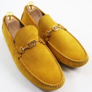 LOUIS VUITTON loafers Suede yellow Porto Vecchio Line 6 | AlmaBagz