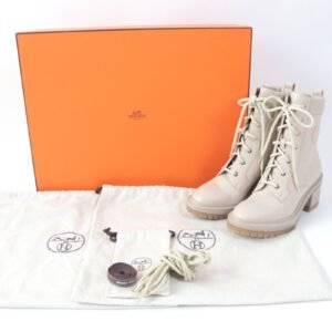 HERMES Ankle boots Main: Leather pink beige Women 37 Used | AlmaBagz