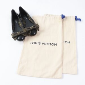 LOUIS VUITTON pumps leather Black brown Popi Line ballerina 34 | AlmaBagz