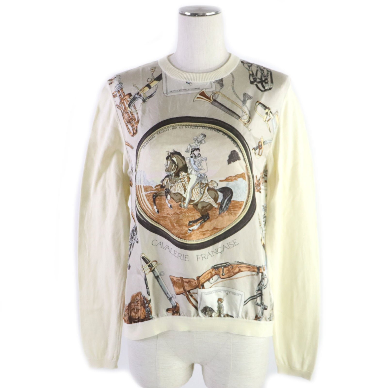 HERMES knit silk Ivory Multi CAVALERIE FRANCAISE | AlmaBagz - Image 7